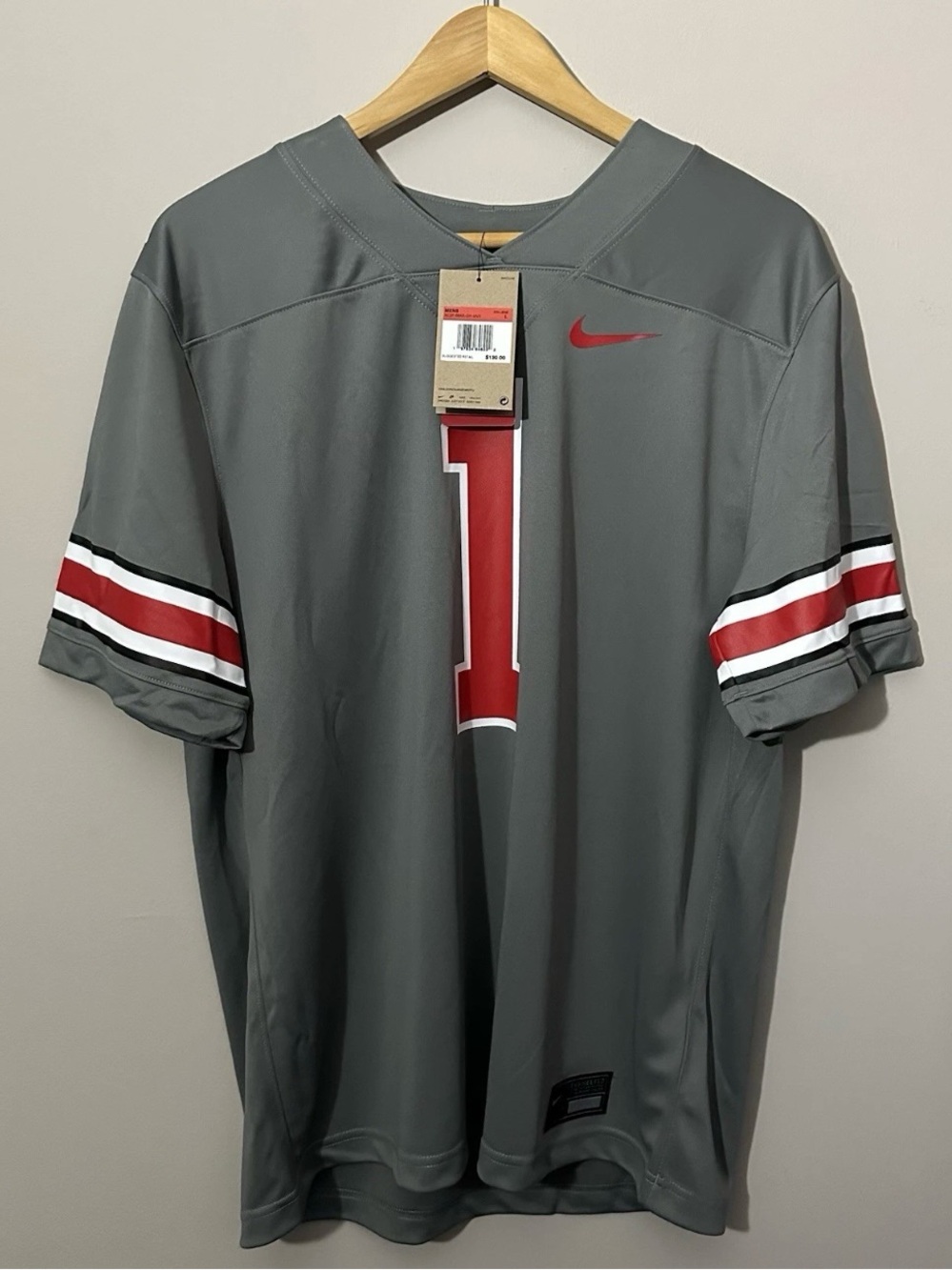 Nike Ohio State Buckeyes Football Jersey Alternate Gray Mens Large NWT $130
